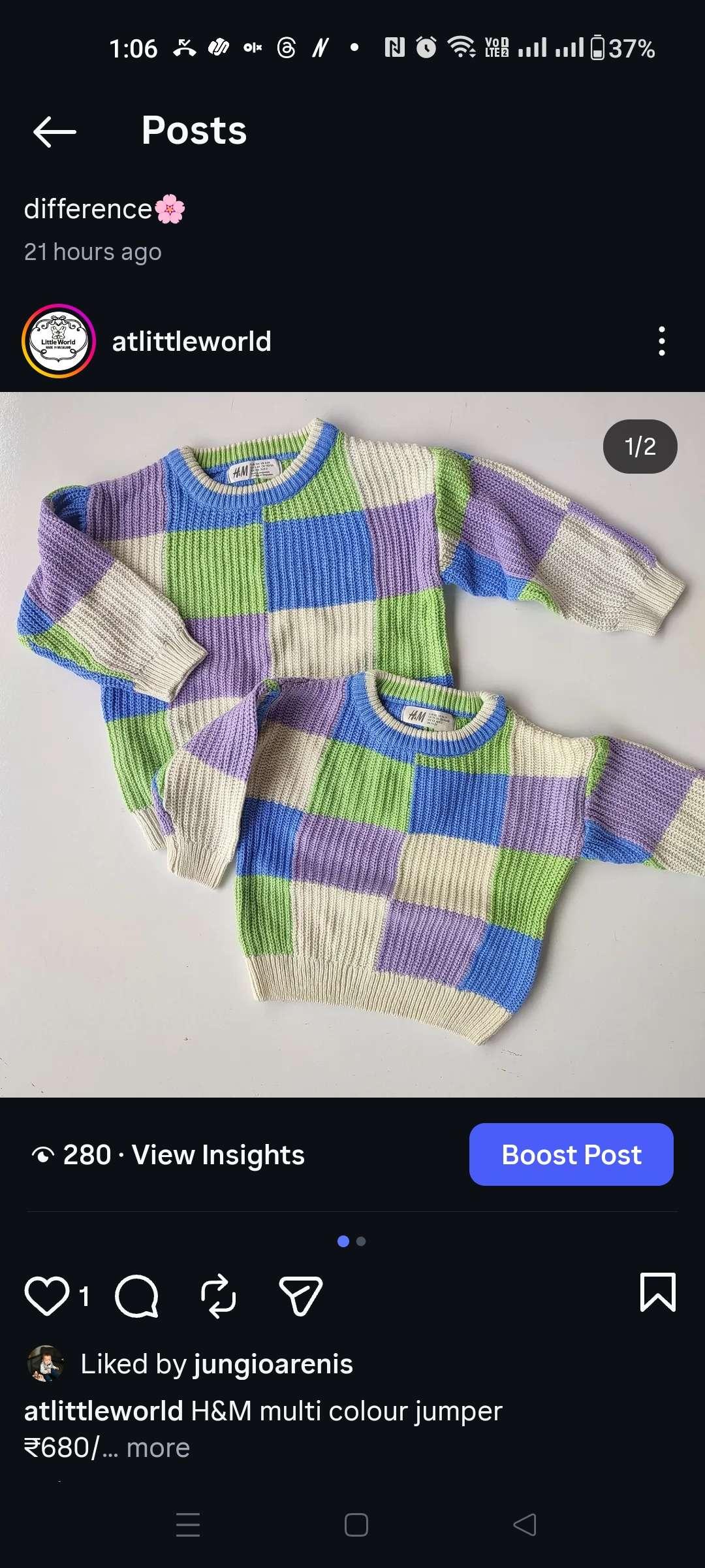 H&M multi colored sweater - Image 1